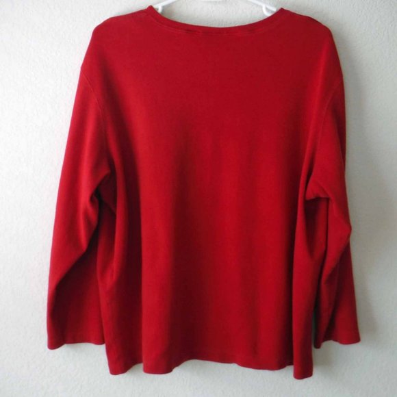 Chaus Red Zip Neck Sweater - Size 2 - Picture 2 of 3